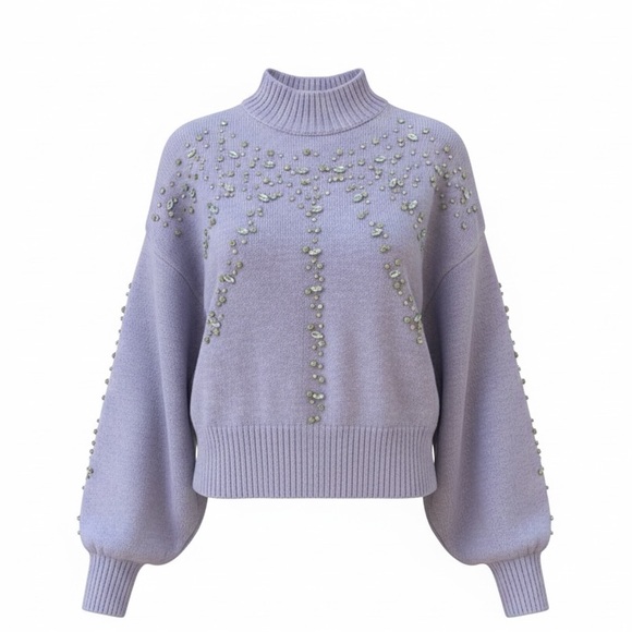 Pilcro Sweaters - Anthropologie Pilcro Embellished Lilac Sweater NWT